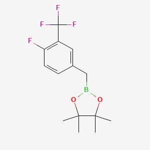 molecular formula C14H17BF4O2 B8020419 4-Fluoro-3-(trifluoromethyl)benzylboronic acid pinacol ester 