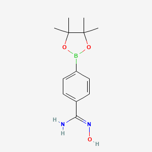 molecular formula C13H19BN2O3 B8020423 N'-Hydroxy-4-(4,4,5,5-tetramethyl-1,3,2-dioxaborolan-2-yl)benzimidamide 