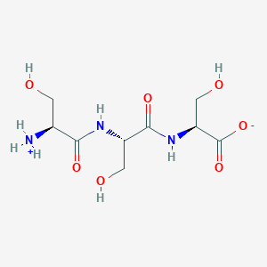 molecular formula C9H17N3O7 B8020448 (2S)-2-[[(2S)-2-[[(2S)-2-azaniumyl-3-hydroxypropanoyl]amino]-3-hydroxypropanoyl]amino]-3-hydroxypropanoate 