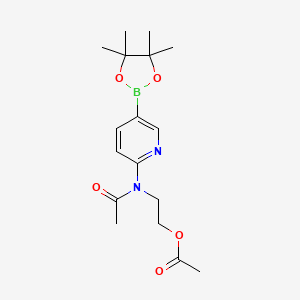 molecular formula C17H25BN2O5 B8020461 2-{N-[5-(tetramethyl-1,3,2-dioxaborolan-2-yl)pyridin-2-yl]acetamido}ethyl acetate 