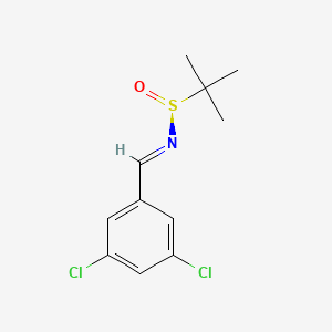 molecular formula C11H13Cl2NOS B8020479 (S)-N-(3,5-dichlorobenzylidene)-2-methylpropane-2-sulfinamide 