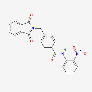 molecular formula C22H15N3O5 B8020486 4-((1,3-Dioxoisoindolin-2-yl)methyl)-N-(2-nitrophenyl)benzamide 
