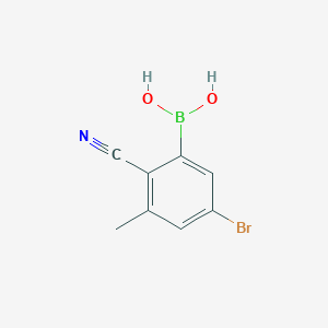 molecular formula C8H7BBrNO2 B8020492 (5-Bromo-2-cyano-3-methylphenyl)boronic acid 