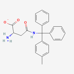 molecular formula C24H24N2O3 B8020559 (2S)-2-azaniumyl-4-[[(4-methylphenyl)-diphenylmethyl]amino]-4-oxobutanoate 