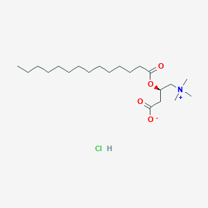 molecular formula C21H42ClNO4 B8020576 (3R)-3-tetradecanoyloxy-4-(trimethylazaniumyl)butanoate;hydrochloride 