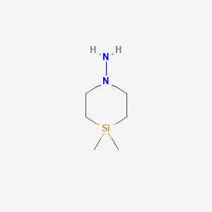 molecular formula C6H16N2Si B8020601 4,4-Dimethyl-1,4-azasilinan-1-amine 