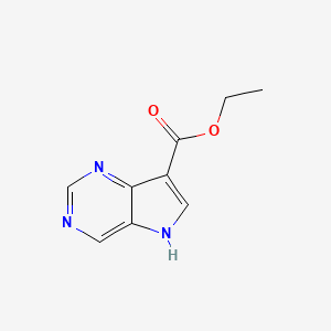 molecular formula C9H9N3O2 B8020629 Ethyl 5H-pyrrolo[3,2-D]pyrimidine-7-carboxylate 