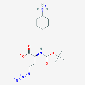 molecular formula C15H29N5O4 B8020639 (2S)-4-azido-2-[(2-methylpropan-2-yl)oxycarbonylamino]butanoate;cyclohexylazanium 