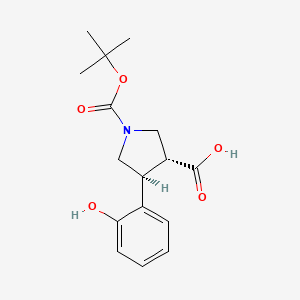molecular formula C16H21NO5 B8020642 (3R,4S)-rel-1-(tert-Butoxycarbonyl)-4-(2-hydroxyphenyl)pyrrolidine-3-carboxylic acid 