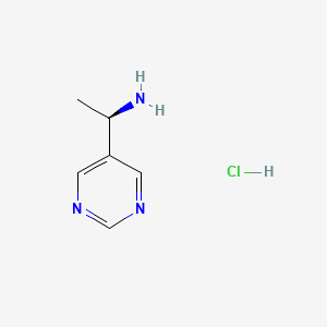 molecular formula C6H10ClN3 B8020660 (1R)-1-(Pyrimidin-5-yl)ethan-1-amine HCl 