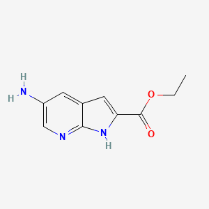 molecular formula C10H11N3O2 B8020675 Ethyl 5-amino-1H-pyrrolo[2,3-b]pyridine-2-carboxylate 