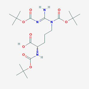 molecular formula C21H38N4O8 B8020724 (2S)-2-[(2-methylpropan-2-yl)oxycarbonylamino]-5-[(2-methylpropan-2-yl)oxycarbonyl-[(E)-N'-[(2-methylpropan-2-yl)oxycarbonyl]carbamimidoyl]amino]pentanoic acid 