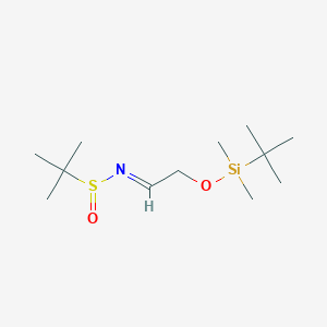 molecular formula C12H27NO2SSi B8020780 (S,E)-N-(2-(tert-butyldimethylsilyloxy)ethylidene)-2-methylpropane-2-sulfinamide 