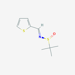 molecular formula C9H13NOS2 B8020832 (S)-2-甲基-N-(噻吩-2-亚甲基)丙烷-2-亚磺酰胺 