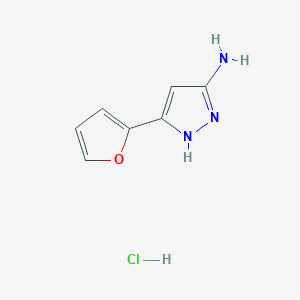molecular formula C7H8ClN3O B8020838 3-Amino-5-(2-furyl)pyrazole Hydrochloride 