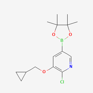 2-Chloro-3-(cyclopropylmethoxy)-5-(4,4,5,5-tetramethyl-1,3,2-dioxaborolan-2-yl)pyridine