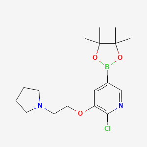 2-Chloro-3-(2-(pyrrolidin-1-yl)ethoxy)-5-(4,4,5,5-tetramethyl-1,3,2-dioxaborolan-2-yl)pyridine