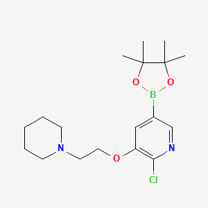 2-Chloro-3-(2-(piperidin-1-yl)ethoxy)-5-(4,4,5,5-tetramethyl-1,3,2-dioxaborolan-2-yl)pyridine