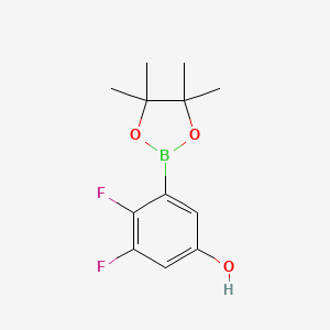 molecular formula C12H15BF2O3 B8020889 3,4-Difluoro-5-(4,4,5,5-tetramethyl-1,3,2-dioxaborolan-2-yl)phenol 