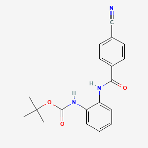 molecular formula C19H19N3O3 B8020917 tert-Butyl N-{2-[(4-cyanobenzene)amido]phenyl}carbamate 