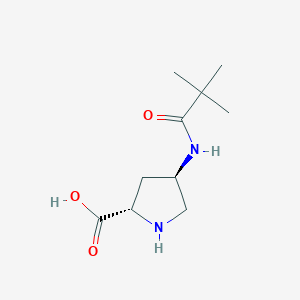 molecular formula C10H18N2O3 B8021101 (2S,4R)-4-(2,2-dimethylpropanoylamino)pyrrolidine-2-carboxylic acid 