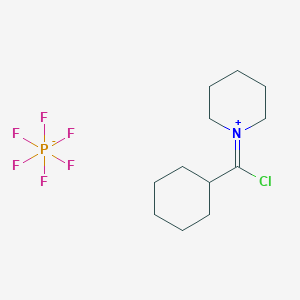 molecular formula C12H21ClF6NP B8021160 1-[Chloro(cyclohexyl)methylidene]piperidin-1-ium;hexafluorophosphate 