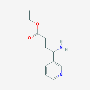 molecular formula C11H16N2O2 B8021188 4-Amino-4-pyridin-3-yl-butyric acid ethyl ester 