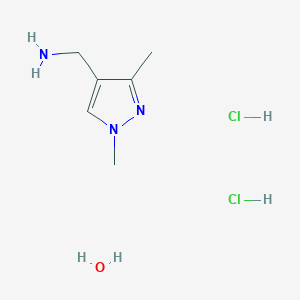 molecular formula C6H15Cl2N3O B8021224 [(1,3-Dimethyl-1H-pyrazol-4-yl)methyl]amine dihydrochloride hydrate 