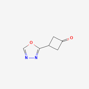 molecular formula C6H6N2O2 B8021237 3-(1,3,4-Oxadiazol-2-yl)cyclobutan-1-one 