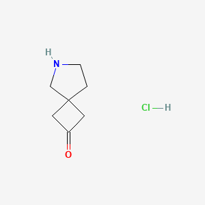 molecular formula C7H12ClNO B8021251 6-Azaspiro[3.4]octan-2-one hydrochloride 