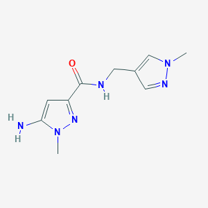 molecular formula C10H14N6O B8021287 5-amino-1-methyl-N-[(1-methyl-1H-pyrazol-4-yl)methyl]-1H-pyrazole-3-carboxamide CAS No. 1429417-59-3