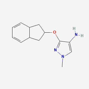 molecular formula C13H17N3O B8021289 3-(2,3,3a,7a-tetrahydro-1H-inden-2-yloxy)-1-methyl-1H-pyrazol-4-amine 