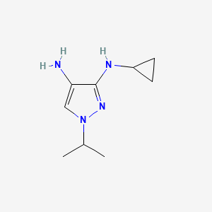 molecular formula C9H16N4 B8021308 N3-cyclopropyl-1-(propan-2-yl)-1H-pyrazole-3,4-diamine 