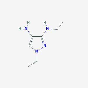 molecular formula C7H14N4 B8021329 N1,3-diethyl-1H-pyrazole-3,4-diamine 