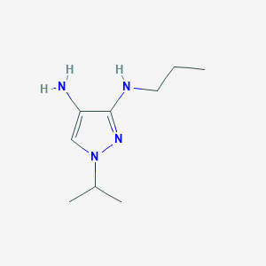 molecular formula C9H18N4 B8021342 1-(propan-2-yl)-N3-propyl-1H-pyrazole-3,4-diamine 