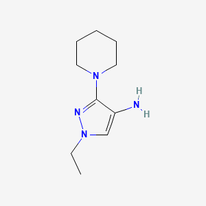 molecular formula C10H18N4 B8021373 1-ethyl-3-(piperidin-1-yl)-1H-pyrazol-4-amine 