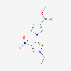 molecular formula C10H11N5O4 B8021378 methyl 1'-ethyl-4'-nitro-1'H-1,3'-bipyrazole-4-carboxylate 