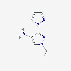 molecular formula C8H11N5 B8021386 1'-ethyl-1'H-1,3'-bipyrazol-4'-amine CAS No. 1855899-75-0