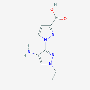 molecular formula C9H11N5O2 B8021393 4'-amino-1'-ethyl-1'H-1,3'-bipyrazole-3-carboxylic acid 