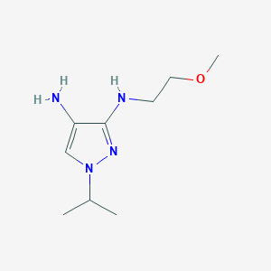 molecular formula C9H18N4O B8021532 N3-(2-methoxyethyl)-1-(propan-2-yl)-1H-pyrazole-3,4-diamine 