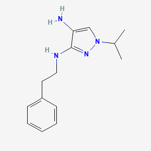 molecular formula C14H20N4 B8021533 N3-(2-phenylethyl)-1-(propan-2-yl)-1H-pyrazole-3,4-diamine 