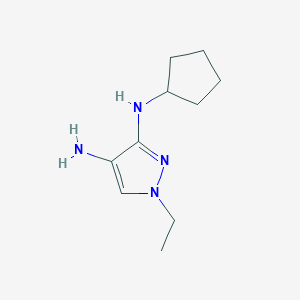 molecular formula C10H18N4 B8021540 N3-cyclopentyl-1-ethyl-1H-pyrazole-3,4-diamine 