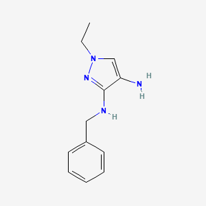 molecular formula C12H16N4 B8021541 N3-benzyl-1-ethyl-1H-pyrazole-3,4-diamine 