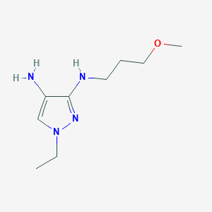 molecular formula C9H18N4O B8021551 1-ethyl-N3-(3-methoxypropyl)-1H-pyrazole-3,4-diamine 