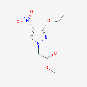 molecular formula C8H11N3O5 B8021567 methyl (3-ethoxy-4-nitro-1H-pyrazol-1-yl)acetate 