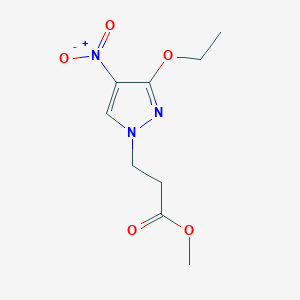 molecular formula C9H13N3O5 B8021578 methyl 3-(3-ethoxy-4-nitro-1H-pyrazol-1-yl)propanoate 