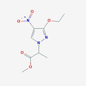 molecular formula C9H13N3O5 B8021585 methyl 2-(3-ethoxy-4-nitro-1H-pyrazol-1-yl)propanoate 