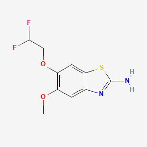 molecular formula C10H10F2N2O2S B8021595 6-(2,2-Difluoroethoxy)-5-methoxy-1,3-benzothiazol-2-amine 