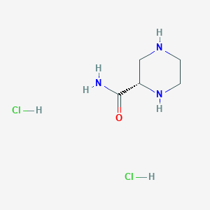 molecular formula C5H13Cl2N3O B8021641 (S)-Piperazine-2-carboxamide dihydrochloride 