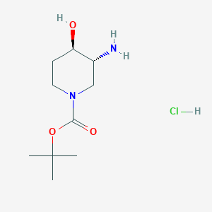 molecular formula C10H21ClN2O3 B8021715 (3R,4R)-rel-tert-Butyl 3-amino-4-hydroxypiperidine-1-carboxylate hydrochloride 